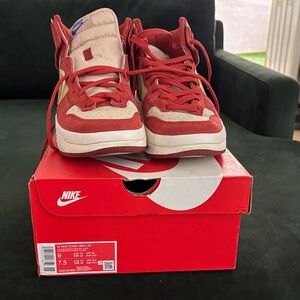 Nike Dunk High LXX Red and White High-Top Sneakers